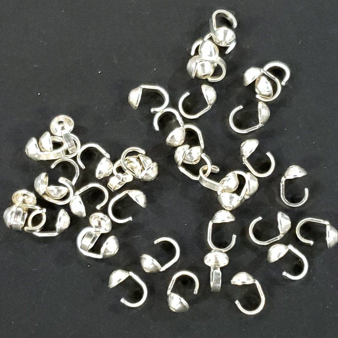 925 sterling silver,14k Gold Filled 3mm cup bead tip for necklace bracelet end tip using silk thread jewelry making findings 10,25,50pcs