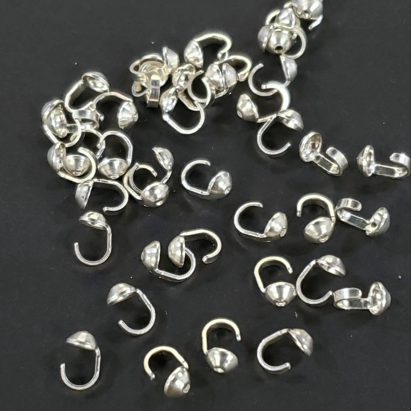 925 sterling silver,14k Gold Filled 3mm cup bead tip for necklace bracelet end tip using silk thread jewelry making findings 10,25,50pcs