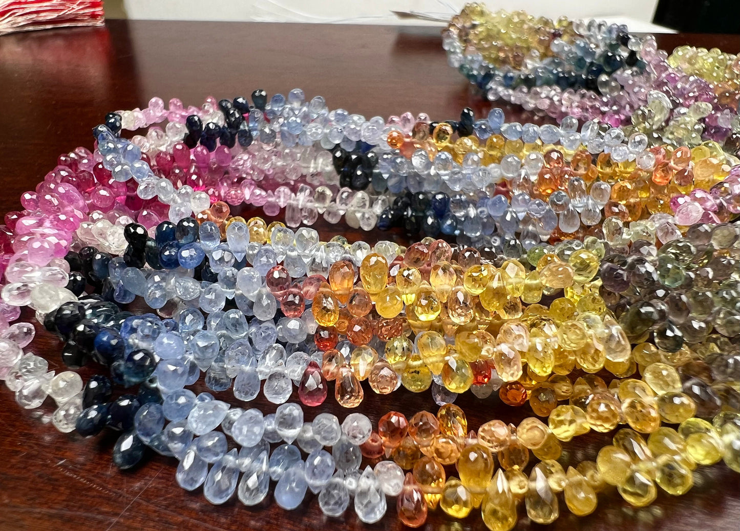 Natural Multi Sapphire Pear Drop 2.5x3.5-4mm Sapphire Micro Faceted Pear Drop, AAA clear Gem quality Gemstone 30 pieces , 60 pcs