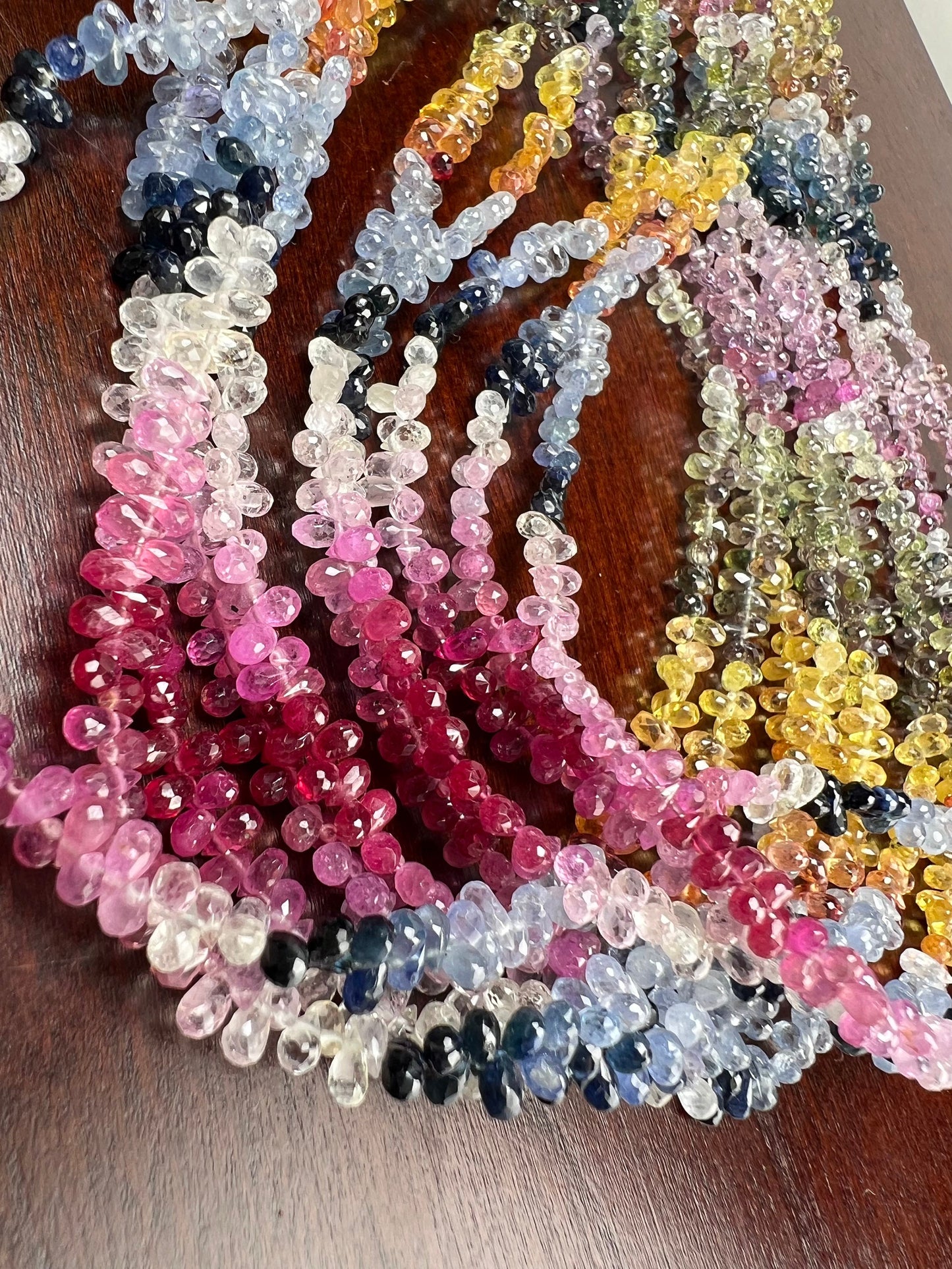 Natural Multi Sapphire Pear Drop 2.5x3.5-4mm Sapphire Micro Faceted Pear Drop, AAA clear Gem quality Gemstone 30 pieces , 60 pcs