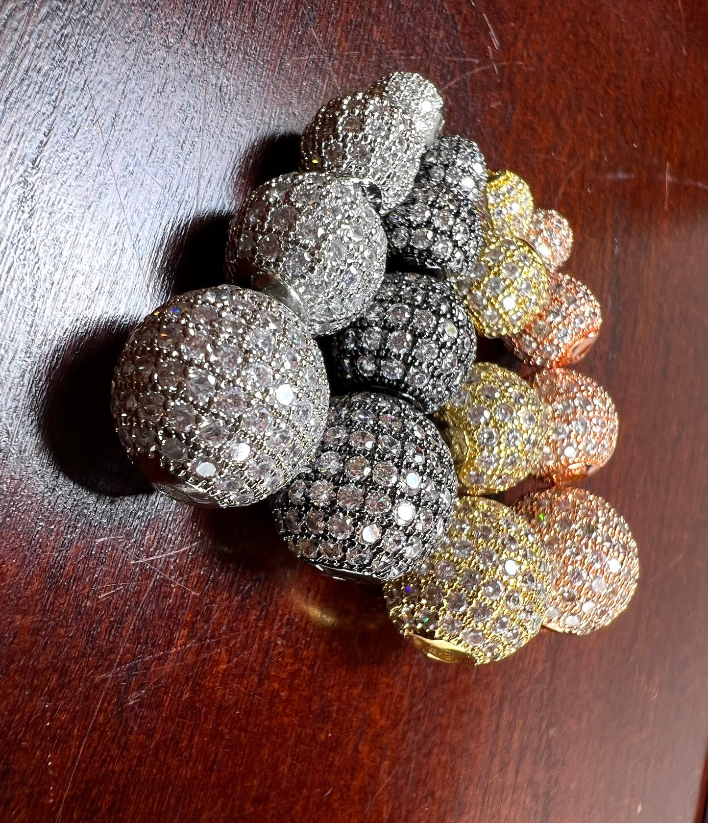 CZ micro pave diamond style ball spacer Bead non tarnish quality 6,8,10,12mm cubic Zirconia jewelry making spacer .1 pc