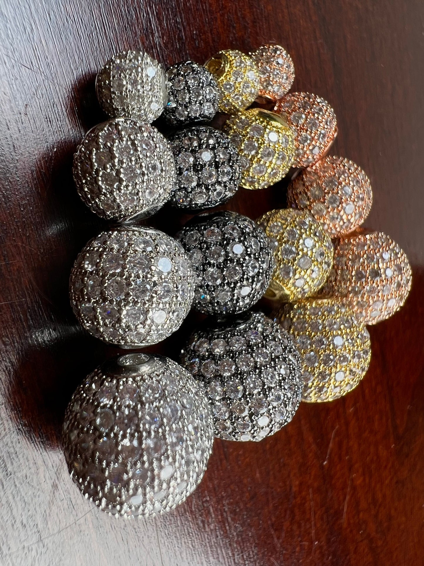 CZ micro pave diamond style ball spacer Bead non tarnish quality 6,8,10,12mm cubic Zirconia jewelry making spacer .1 pc