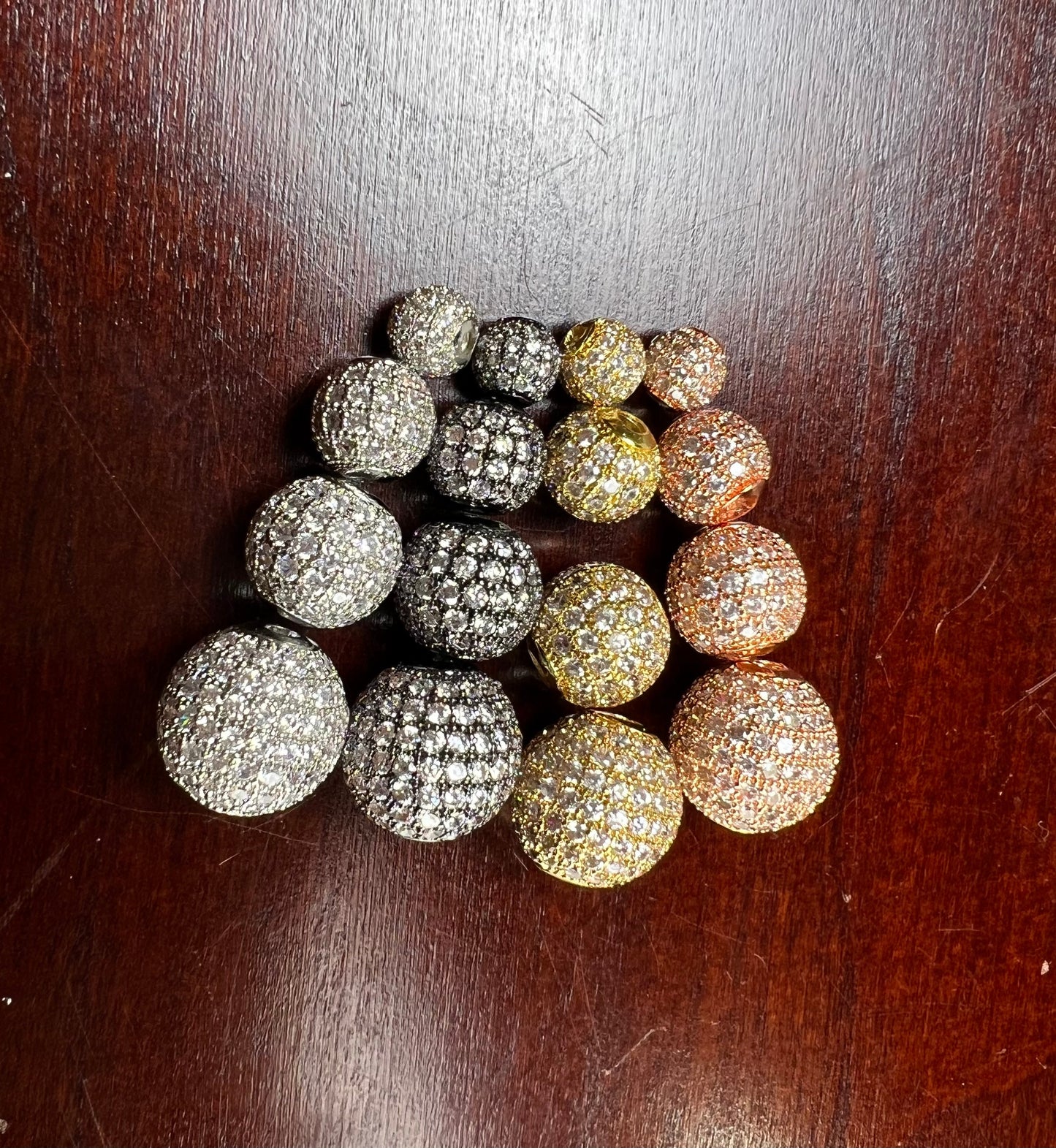 CZ micro pave diamond style ball spacer Bead non tarnish quality 6,8,10,12mm cubic Zirconia jewelry making spacer .1 pc