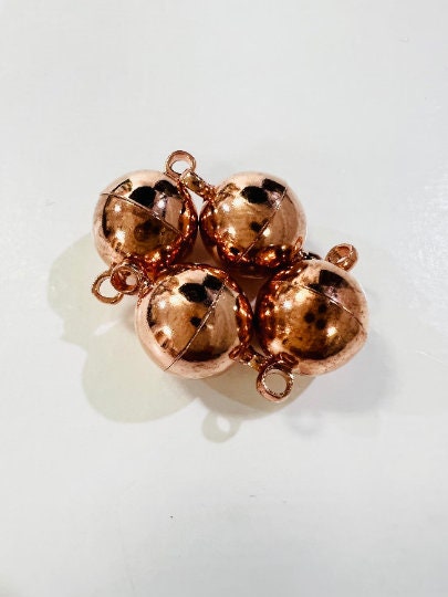 4 pcs 12mm, 14mm Mag Ball Clasp, in Gold , Rose Gold , Black , Rhodium Silver plated, Antique Copper Round Smooth jewelry making clasp