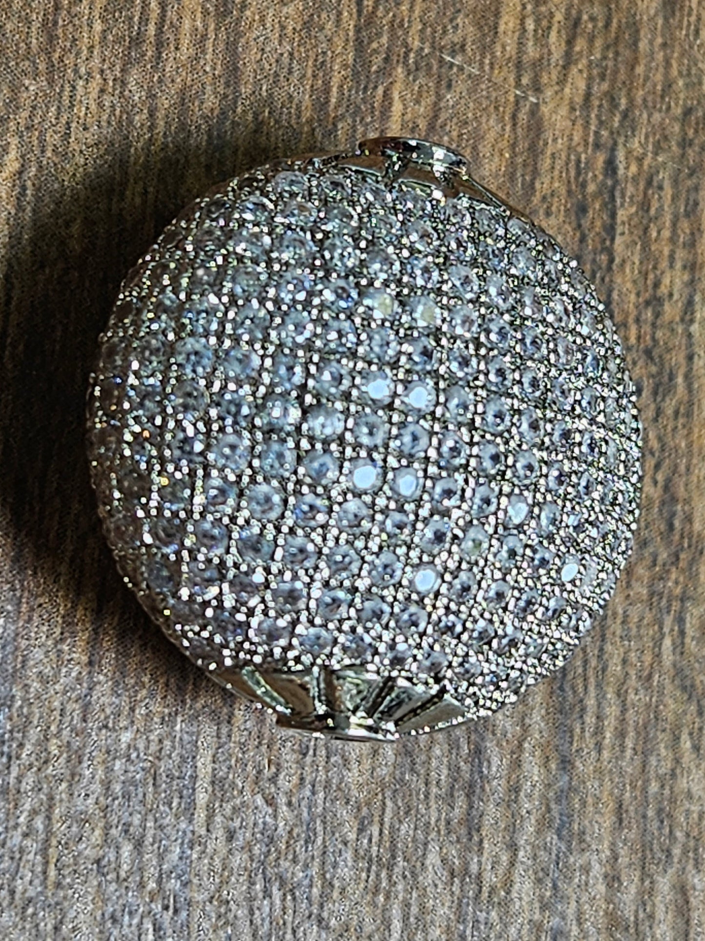 CZ Diamond micro pave puff Disk spacer Bead huge large size 24x24mm high quality non tarnish cubic Zirconia jewelry making charm bead,1pc