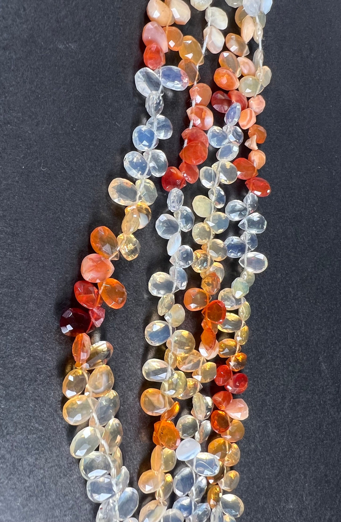 Natural mexican fire opal tear drop 6x8-9mm elegant jewelry making drop beads