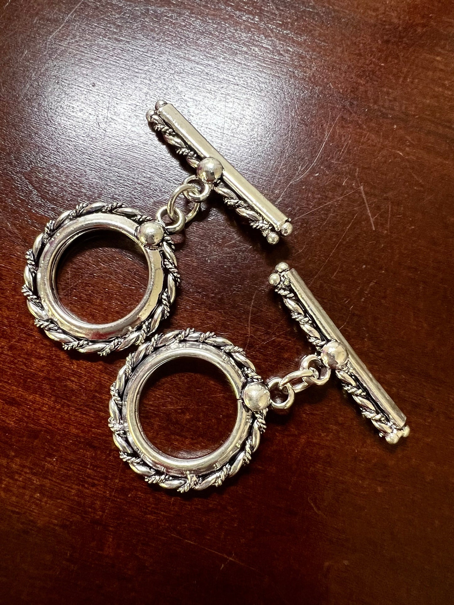 Sterling Silver Bali Toggle Clasp: Handmade Jewelry Making Supply