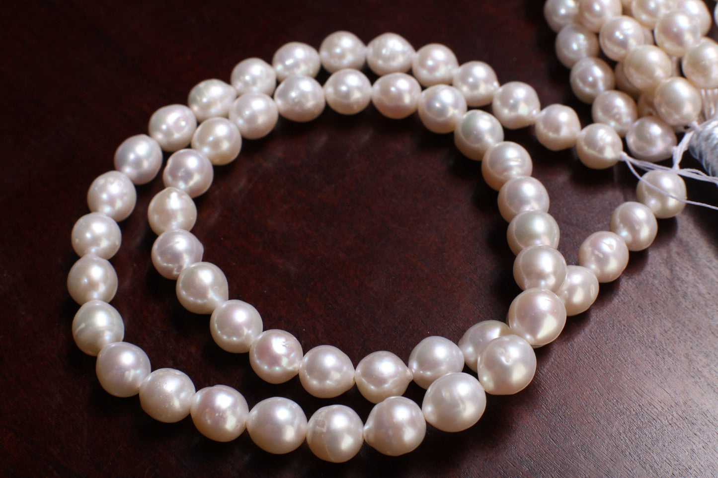 Natural Freshwater Pearl 7-7.5mm Potato round Pearl, Good Luster 15" strand for Jewelry Making Pearl , Bracelet, Earrings, Necklace
