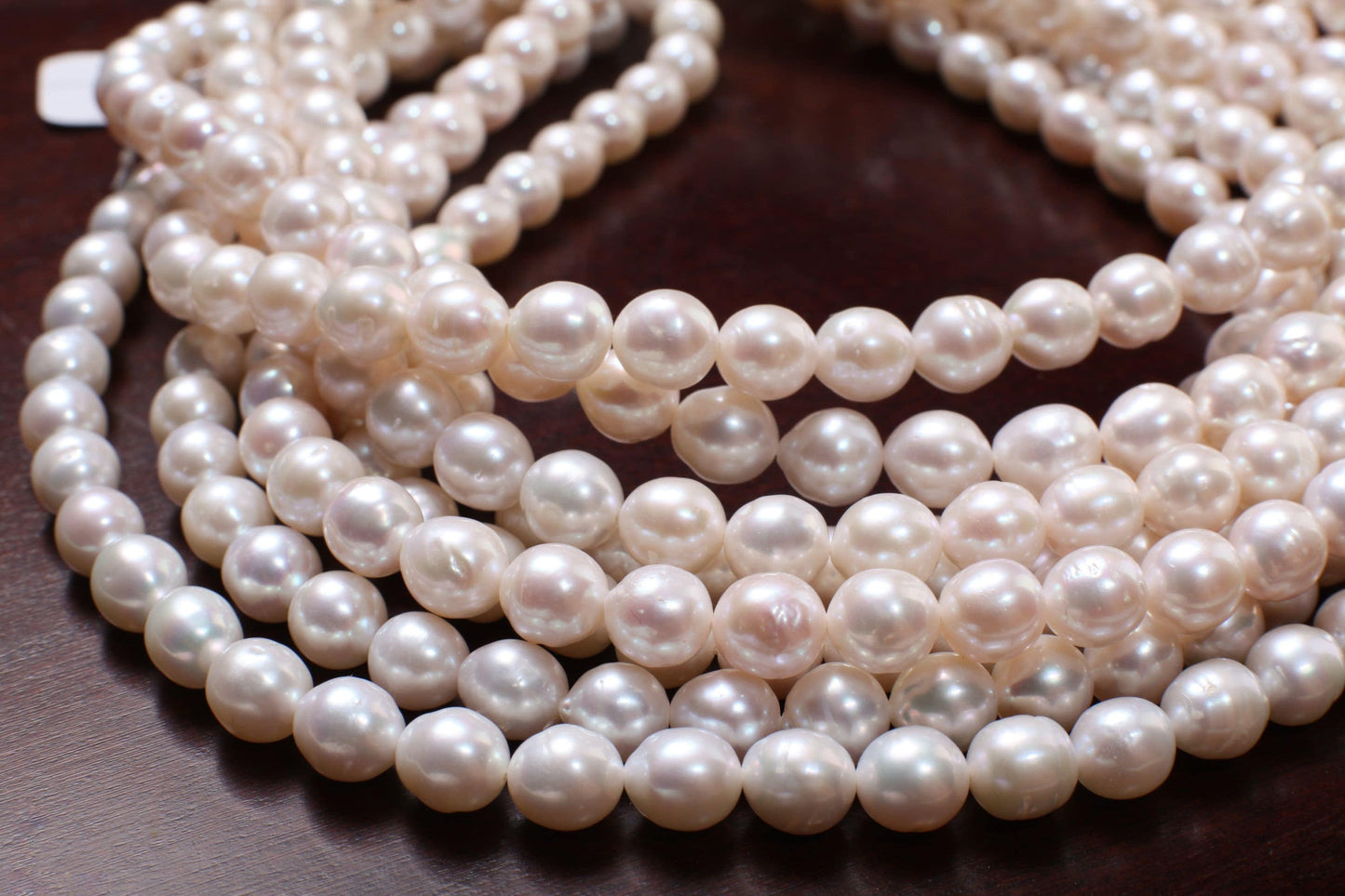 Natural Freshwater Pearl 7-7.5mm Potato round Pearl, Good Luster 15" strand for Jewelry Making Pearl , Bracelet, Earrings, Necklace