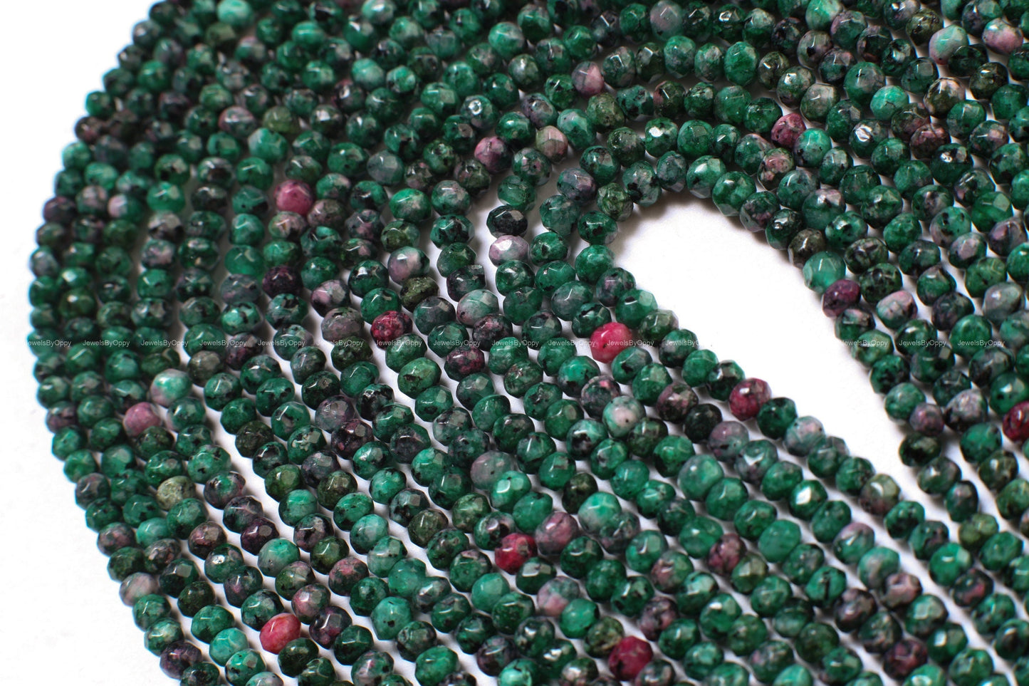 Ruby Zoisite 4mm faceted Rondelle Beads, jewelry making Rondelle Beads 14" Strand