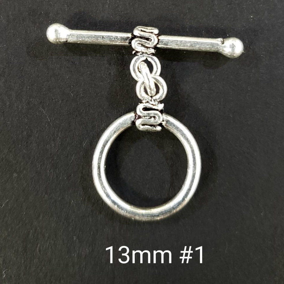 925 sterling silver bali toggle clasp, 13 to 15mm choose your style. Jewelry making vintage antique finish bali clasp 1 set