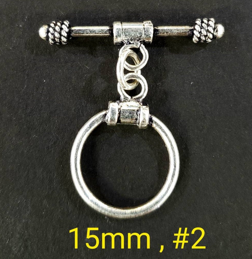 925 sterling silver bali toggle clasp, 13 to 15mm choose your style. Jewelry making vintage antique finish bali clasp 1 set