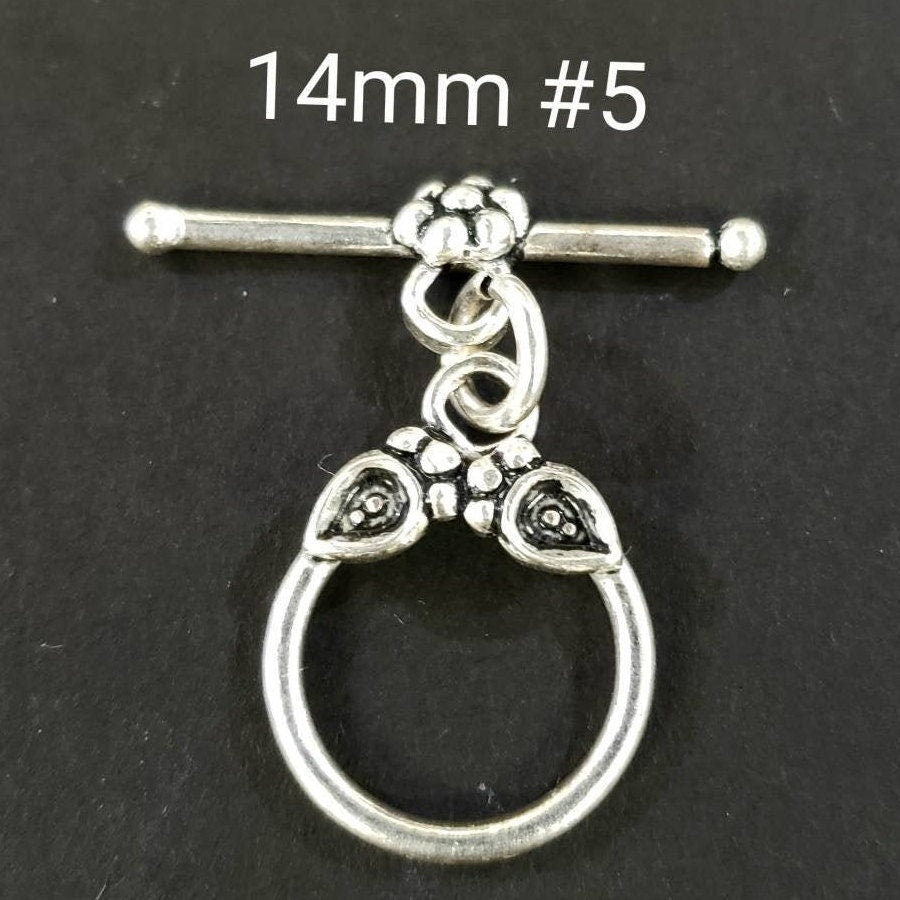 925 sterling silver bali toggle clasp, 13 to 15mm choose your style. Jewelry making vintage antique finish bali clasp 1 set