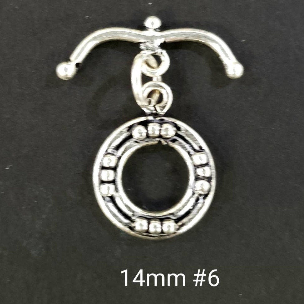 925 sterling silver bali toggle clasp, 13 to 15mm choose your style. Jewelry making vintage antique finish bali clasp 1 set