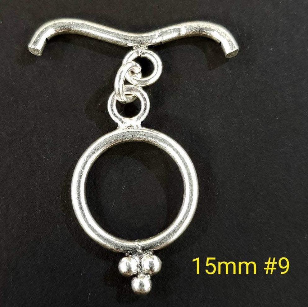 925 sterling silver bali toggle clasp, 13 to 15mm choose your style. Jewelry making vintage antique finish bali clasp 1 set