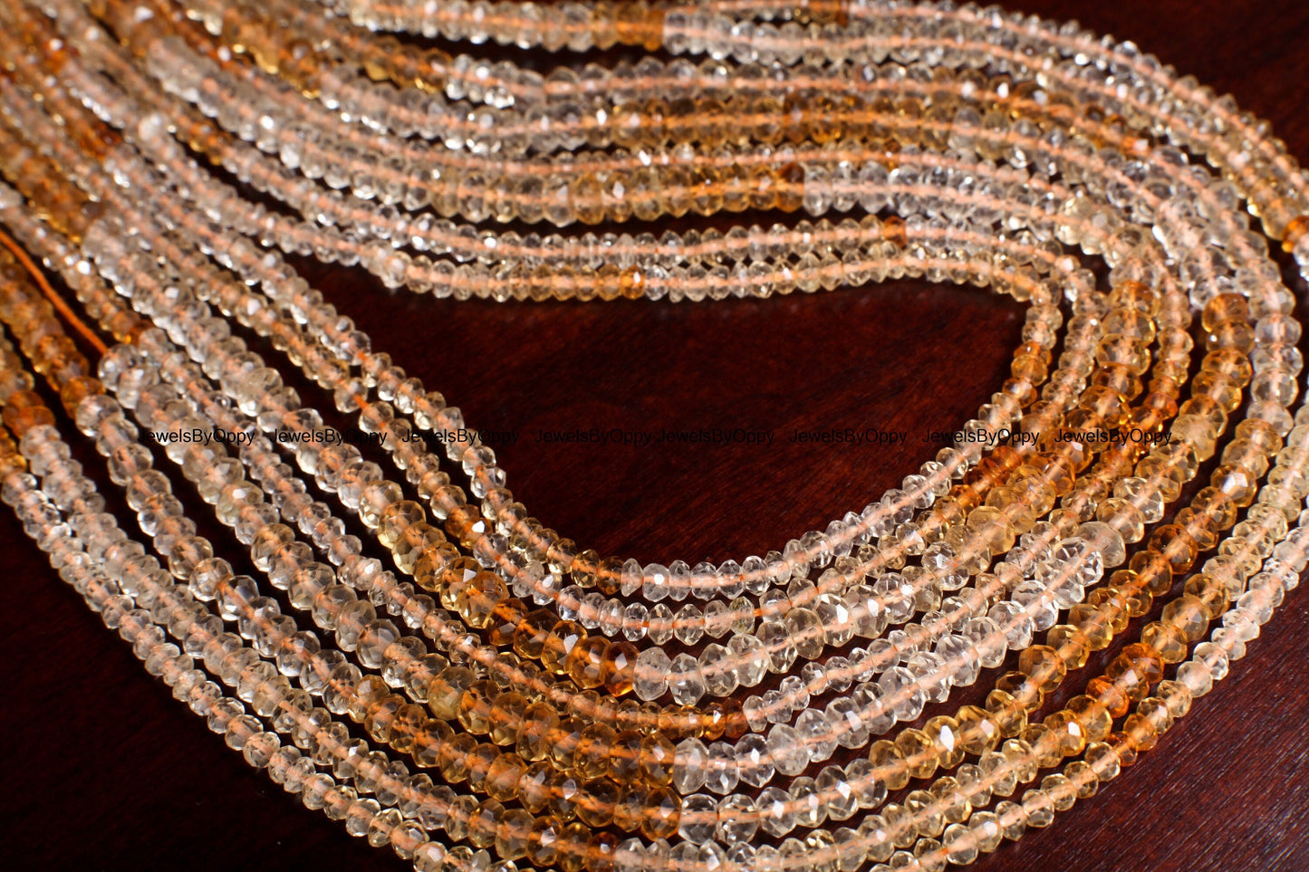 Citrine Faceted Rondelle, Natural AAA ombre shaded Citrine Gemstone Yellow Roundel Shaded Beads 3-4mm DIY Jewelry Making Necklace,13" Strand
