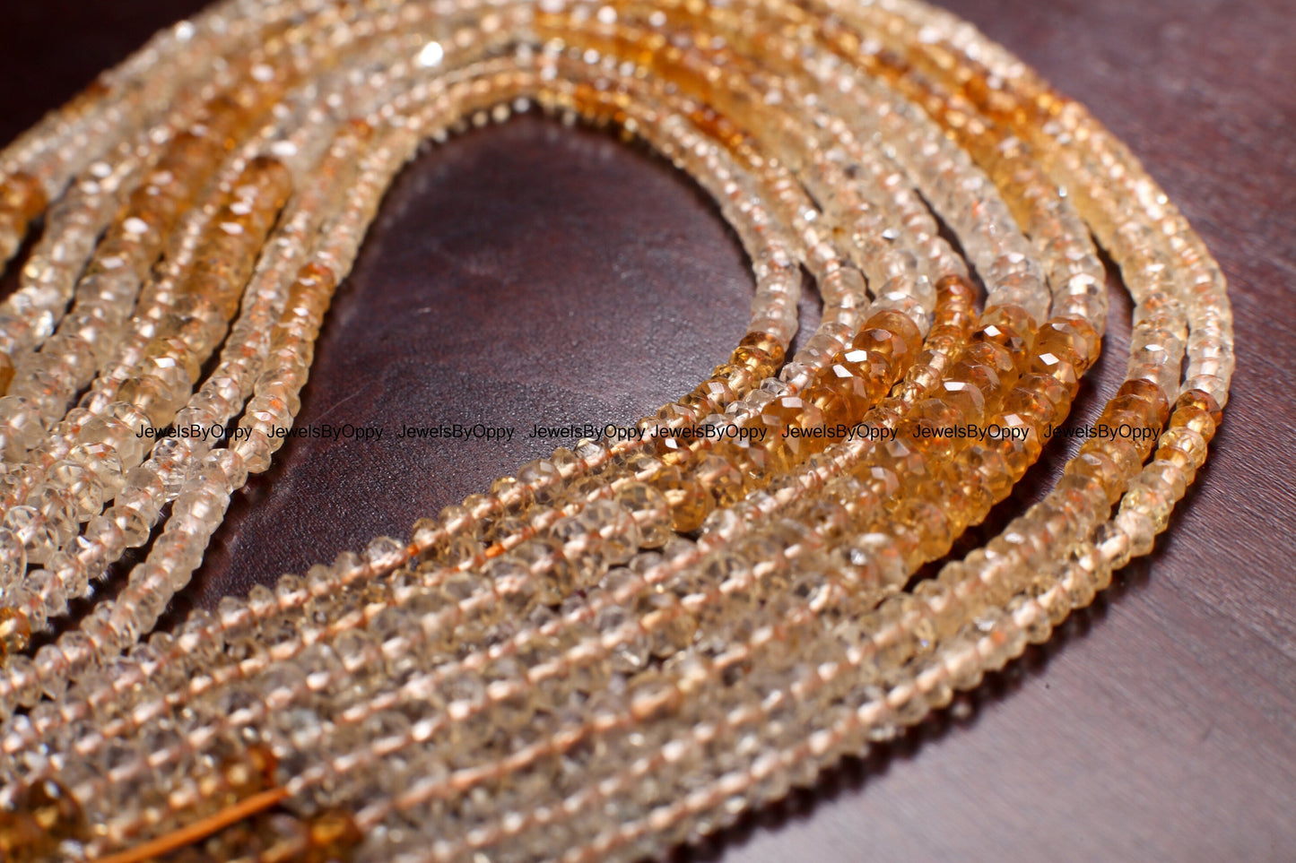 Citrine Faceted Rondelle, Natural AAA ombre shaded Citrine Gemstone Yellow Roundel Shaded Beads 3-4mm DIY Jewelry Making Necklace,13" Strand
