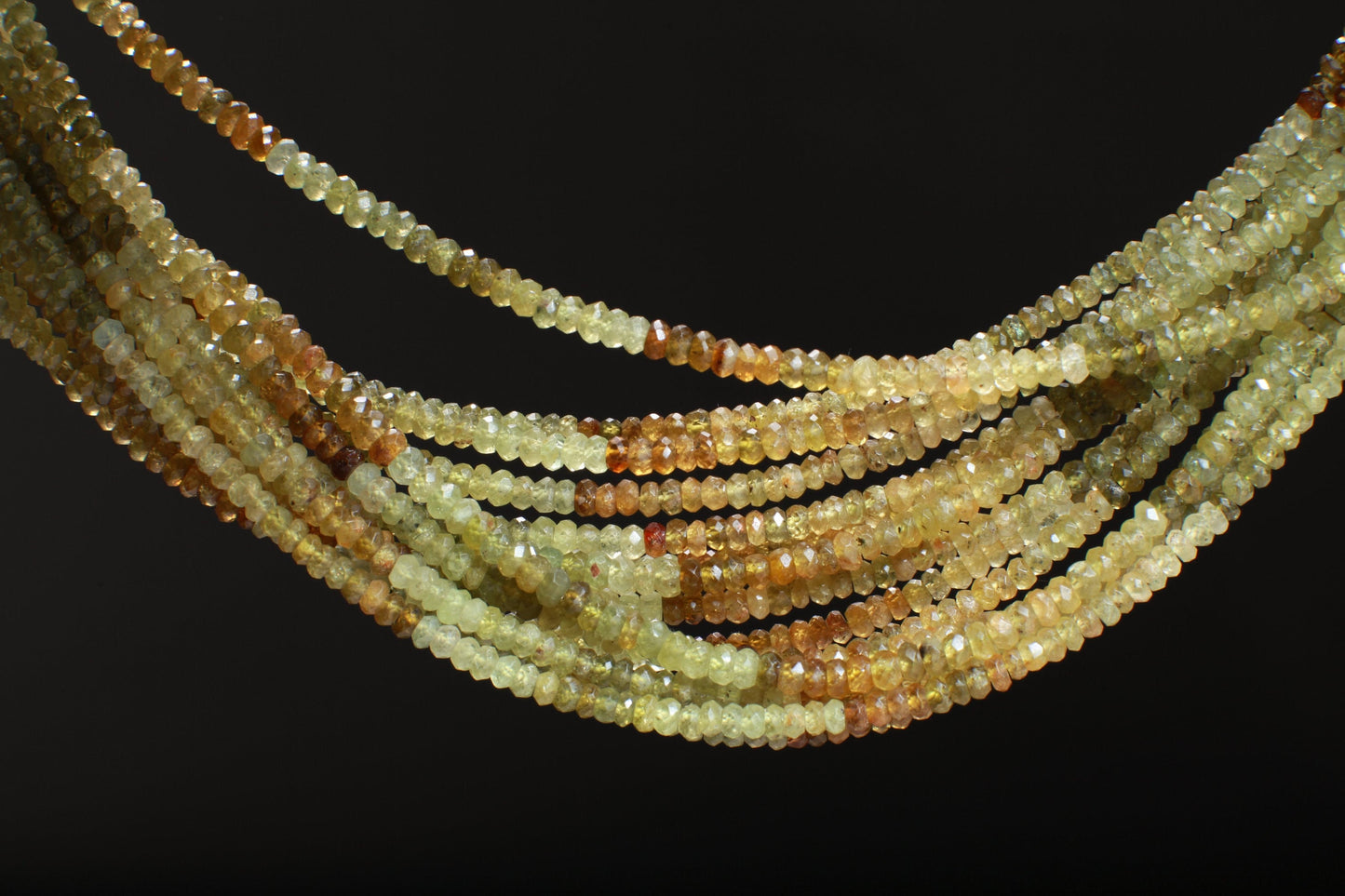 Grossular Garne 4mm Faceted Roundel Diamond Cut, natural gemstone, DIY Jewelry Making Gemstone 13.5" Strand