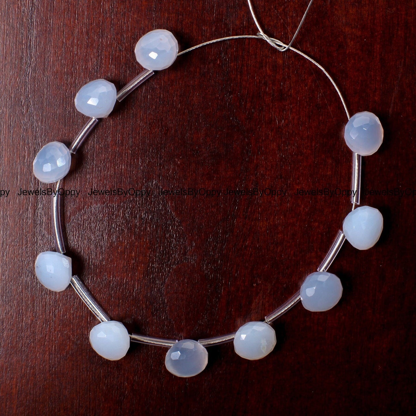 Blue Chalcedony Onion Briolette, Sky Blue Chalcedony Briolette Faceted Onion 8.5-9mm Tear Drop Jewelry Making Gemstone 10cs, 20 pcs