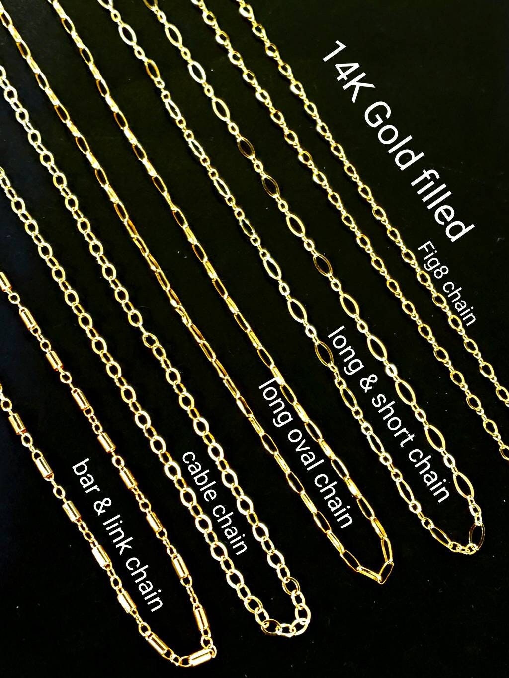 14K Gold Filled Finished Chain with Clasp, Made in Italy, High Quality, 14/20 Gold Filled Choker Layering Necklace. Available in 14"- 36"