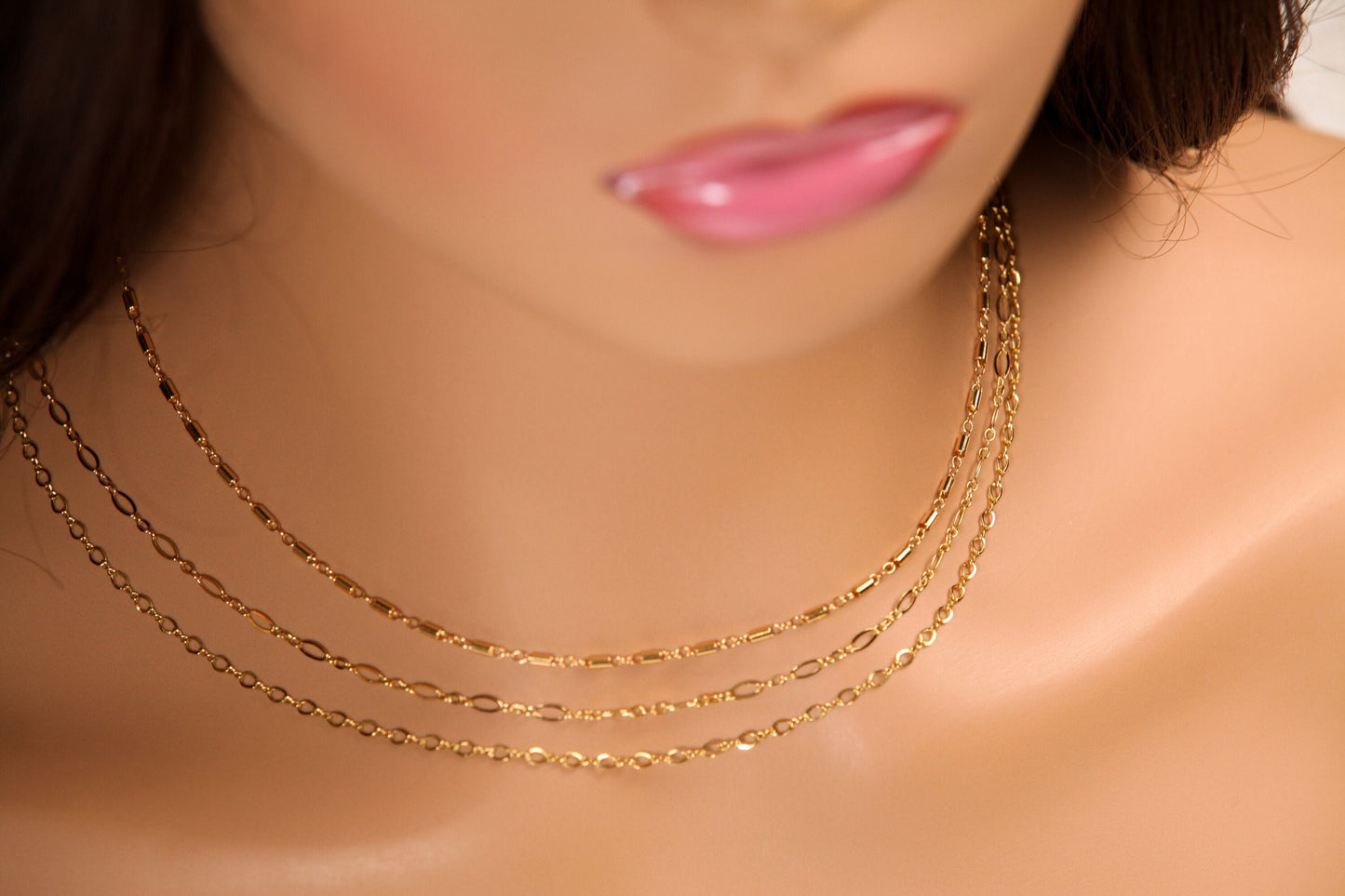 14K Gold Filled Finished Chain with Clasp, Made in Italy, High Quality, 14/20 Gold Filled Choker Layering Necklace. Available in 14"- 36"