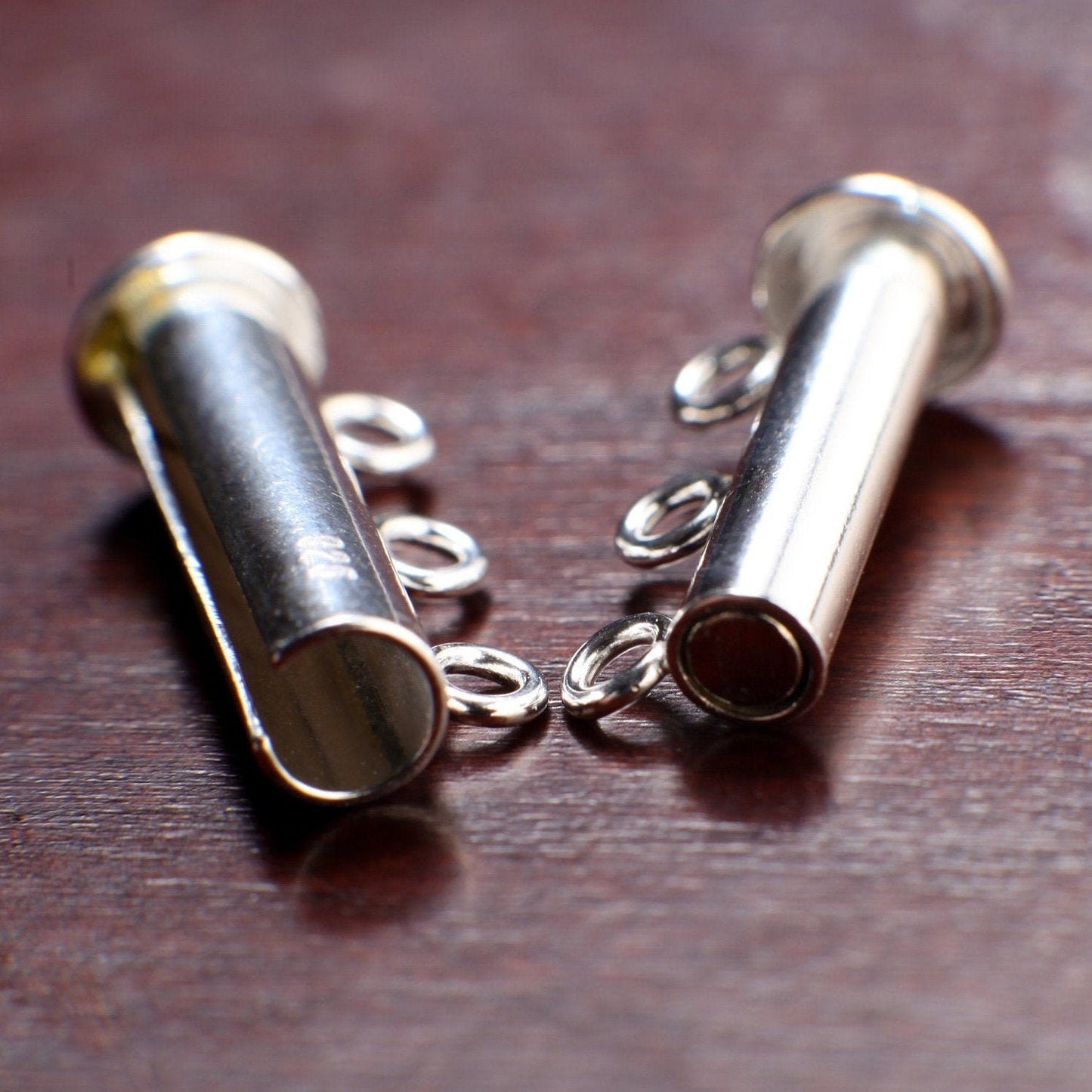 3 Loop Magnetic Slide Bar Clasp 18mm, 21mm, 925 Sterling Silver, DIY Jewelry Making Findings, Strong Magnet, Beading Supplies