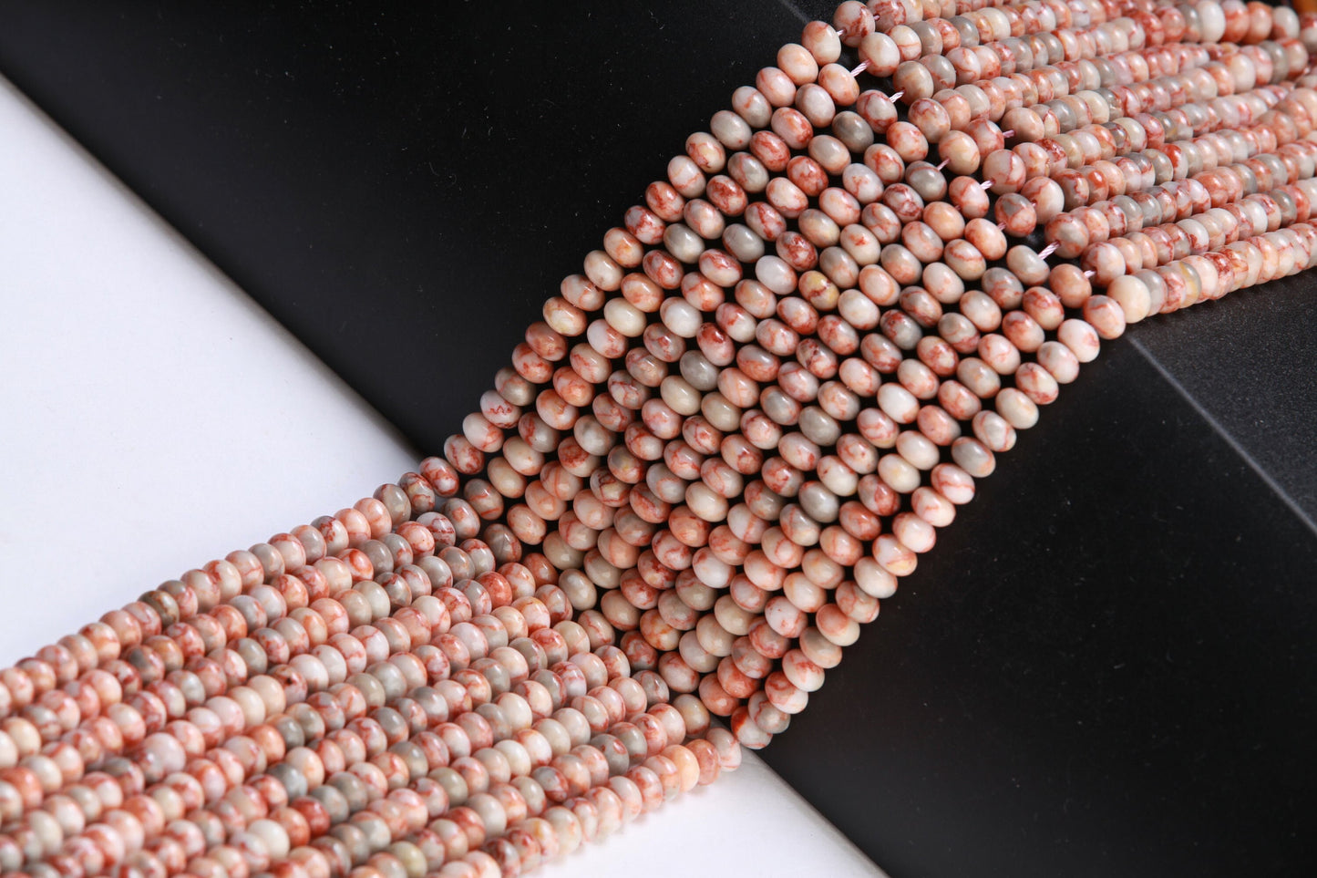 Natural Red Vein Jasper, Red Marble Jasper 8mm Roundel Beads