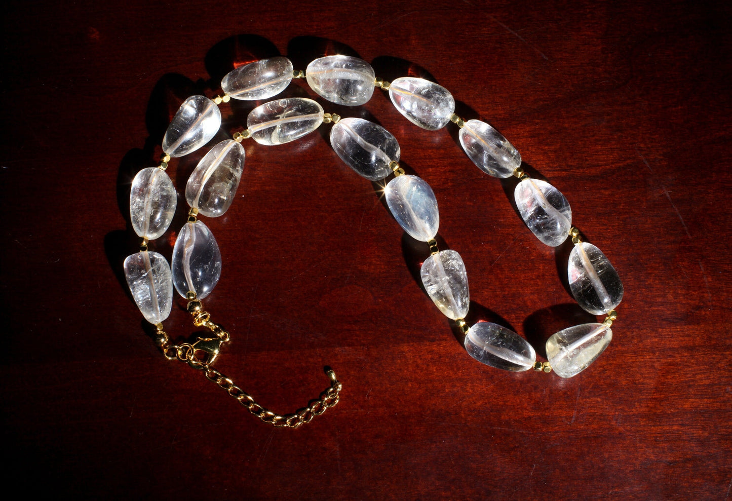 Citrine Necklace, Genuine Citrine Free Form Pebble Nugget Healing Gemstone 19" Necklace with 2" Extension Chain, Gift for her