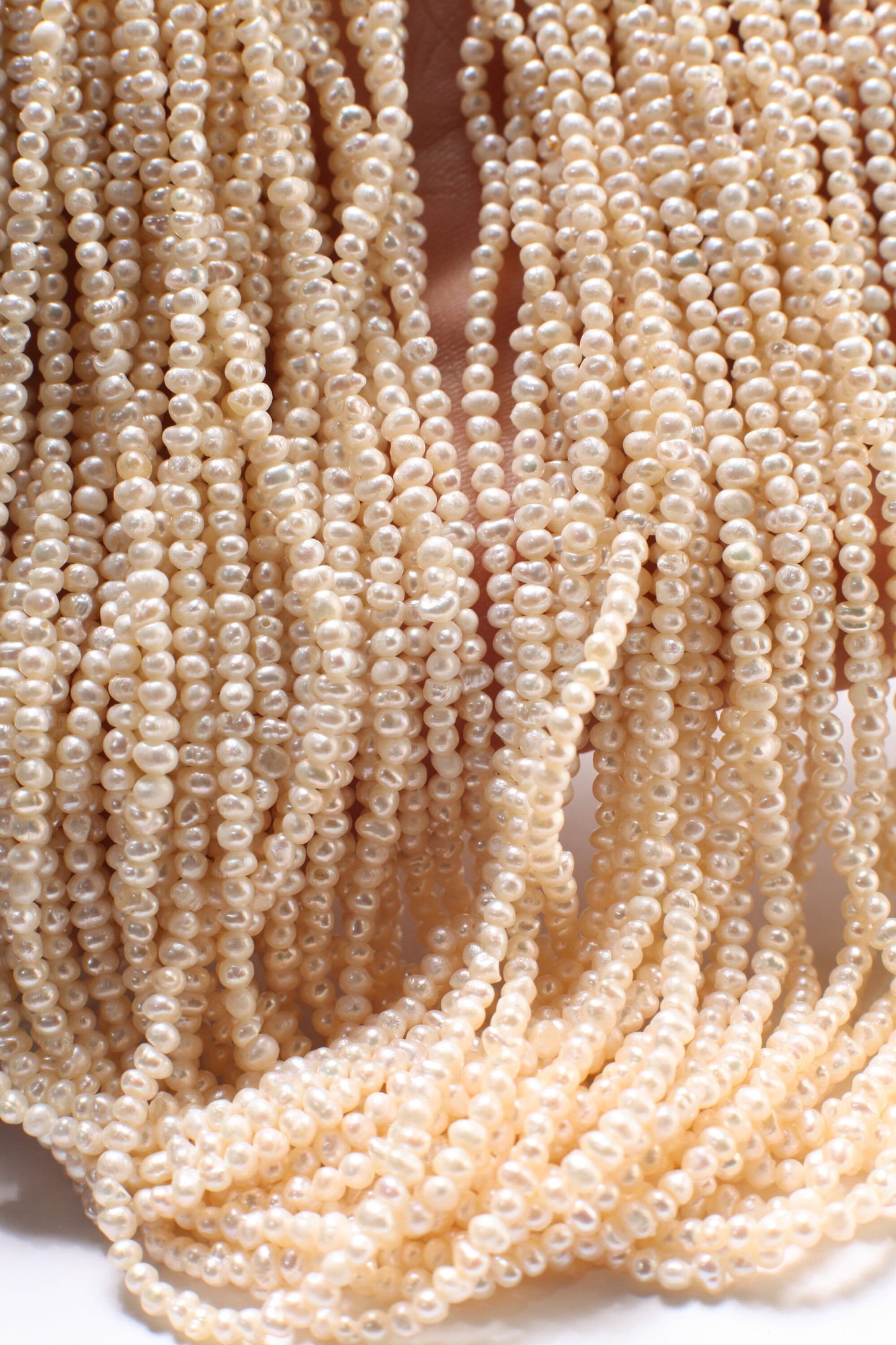 Genuine Freshwater Pearl Potato 2.5-4mm Seed Pearl, 13.5" Strand