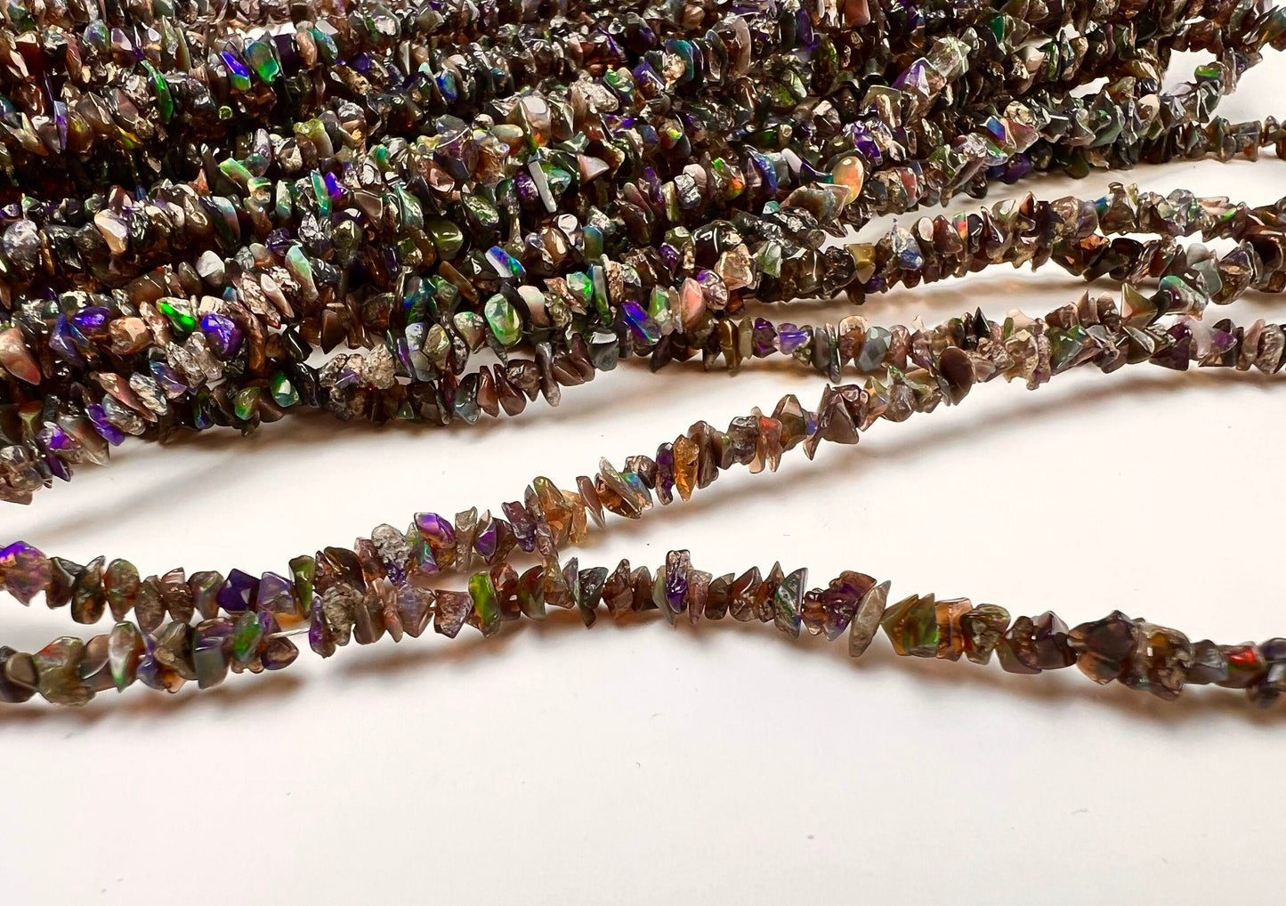 Natural Black Ethiopian Opal raw Chips rainbow blue green flash 3.5-4mm jewelry making healing gemstone beads , 8”,16” strand or bulk