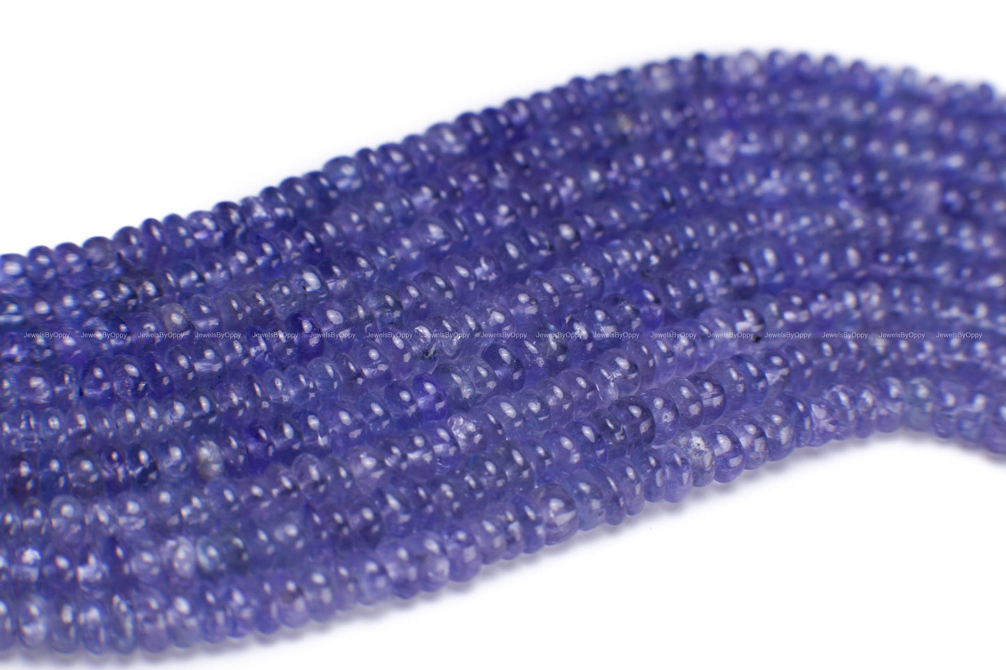 Natural Tanzanite 4mm Smooth Rondelle Gemstone Violet Blue Beads DIY Jewelry Making 12" Strand, AAA Quality