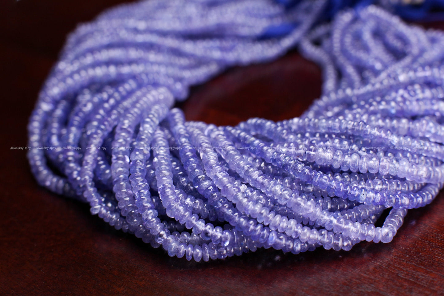 Natural Tanzanite 4mm Smooth Rondelle Gemstone Violet Blue Beads DIY Jewelry Making 12" Strand, AAA Quality