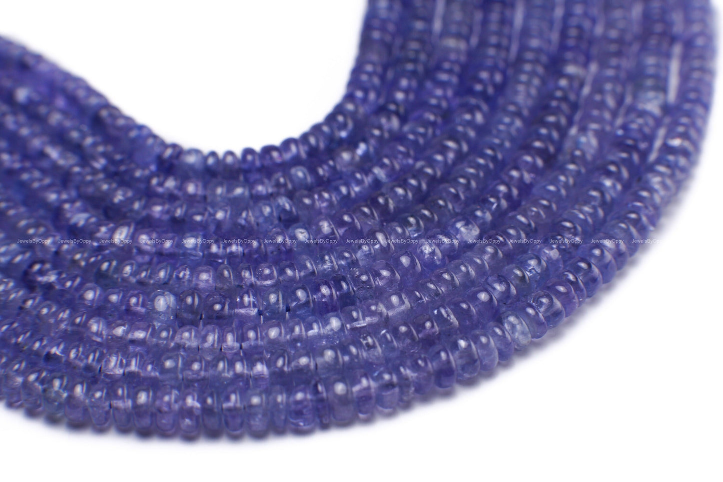Natural Tanzanite 4mm Smooth Rondelle Gemstone Violet Blue Beads DIY Jewelry Making 12" Strand, AAA Quality