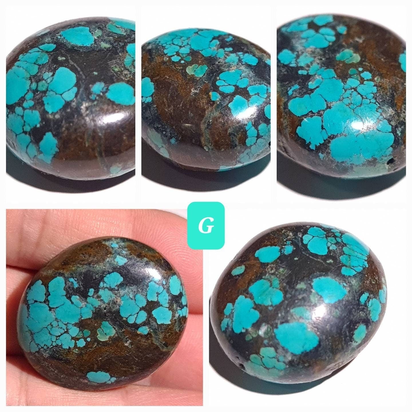 Turquoise Pebble, AAA Tibetan Spiderweb Blue Turquoise pebble, Rare, jewelry, Focal, pendant, palm stone, pocket stone, collection, healing