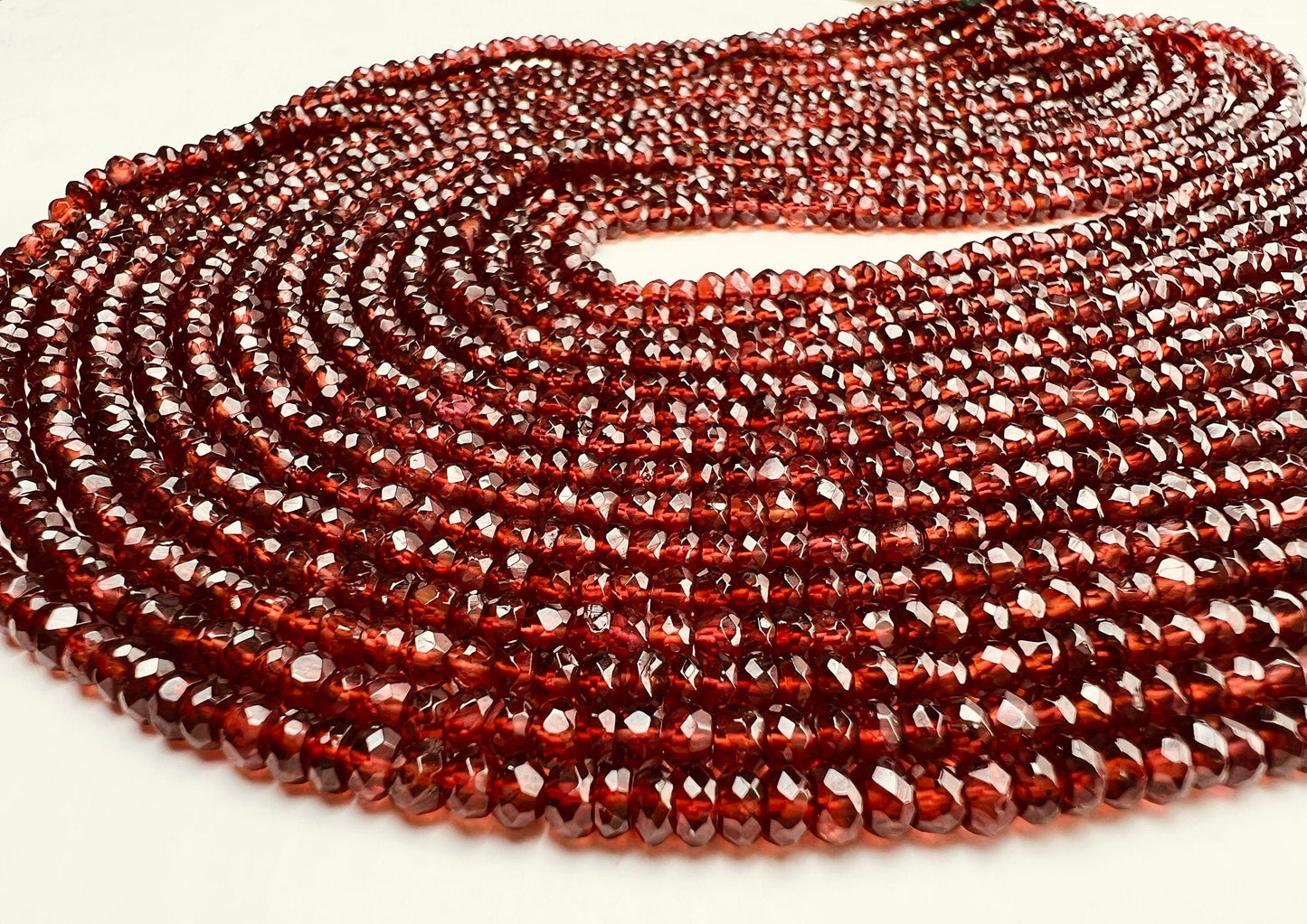 Mozambique Garnet 3.5-4mm Faceted Rondelle, Merlot Dark Red Jewelry Making Gemstone Beads, Rare, Beautiful Gemstone 12.75" strand