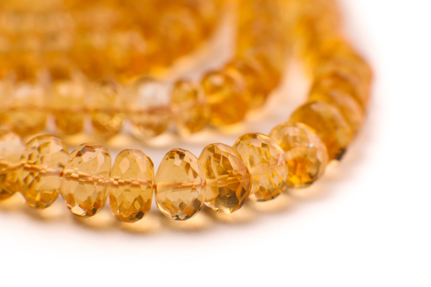 Natural Citrine Gem Quality Clear AAA Faceted Rondelle 9-9.5mm Gemstone 8" strand for jewelry making