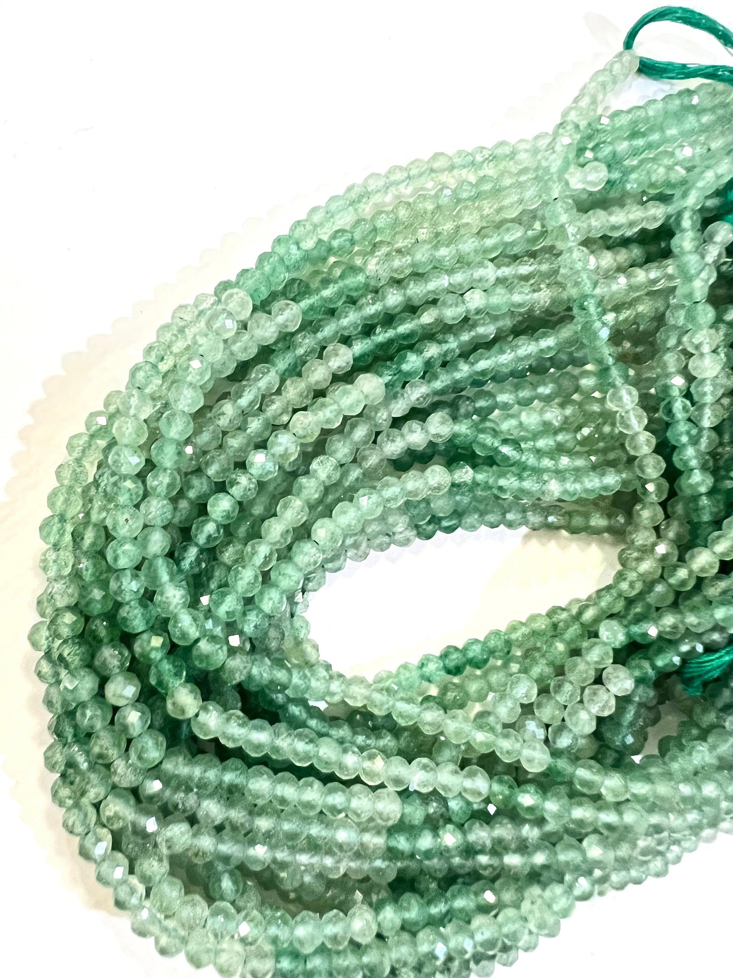 Natural green Aventurine 4mm Micro Faceted shaded Round Jewelry Making Necklace, Bracelet, DIY Gemstone Beads 12.5" Strand