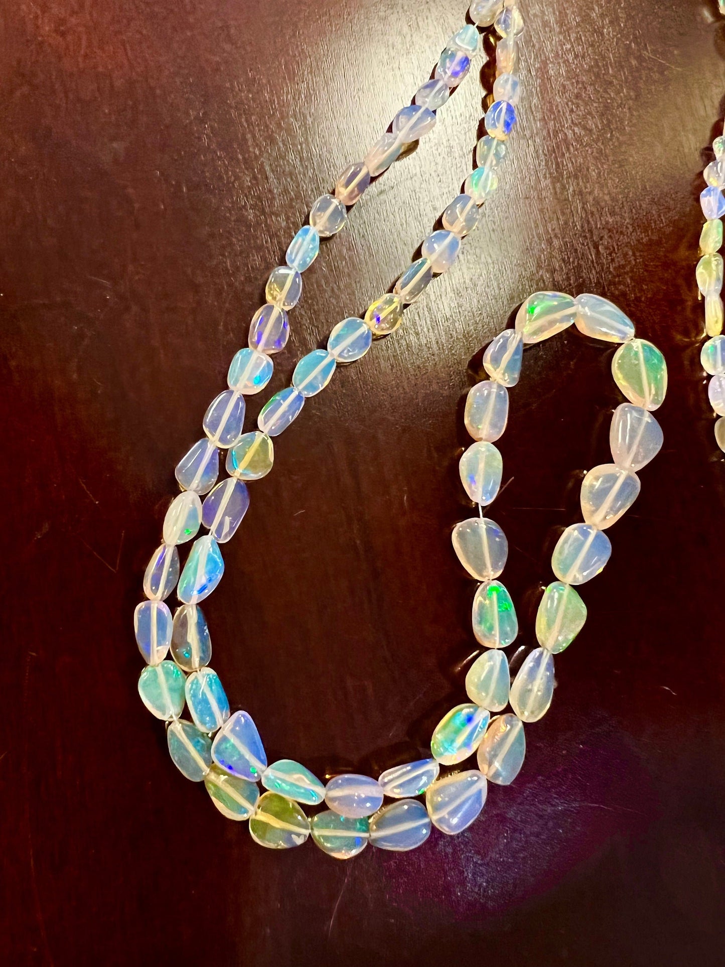 Genuine Ethiopian Fire Opal , Welo Opal 5-11mm graduated smooth free form nugget AAA quality fiery Opal for jewelry making, 8" , 16" strand