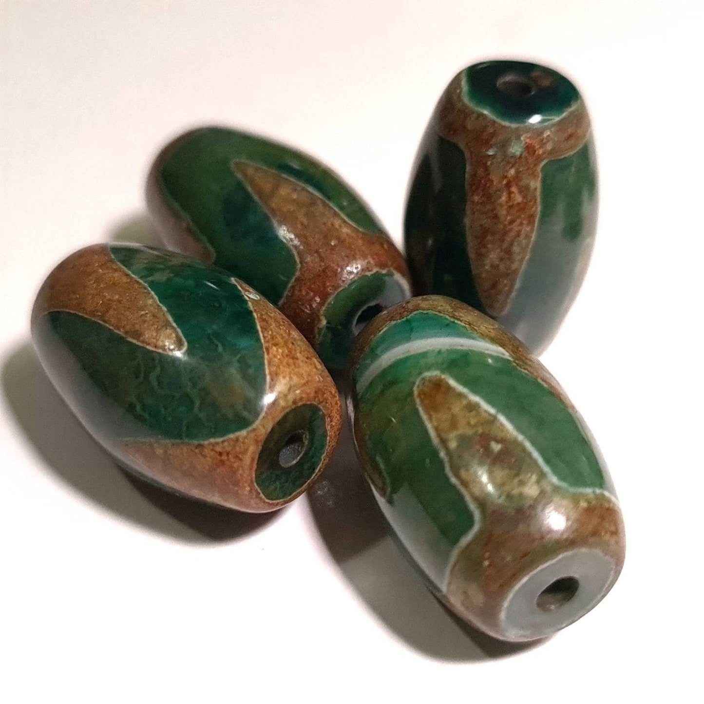 Antique Style Tibetan Evil Eye Bead, 12x20mm Eye Agate Beads Jewelry Making, Art Craft Beads