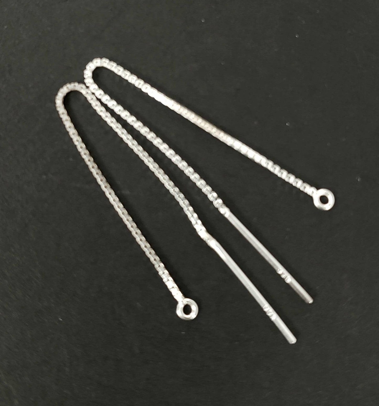 925 sterling silver 3" and 4" long ear threads, threader ear wire. 925 stamped, High quality, Made in USA, 1 pair ( 2 pieces)