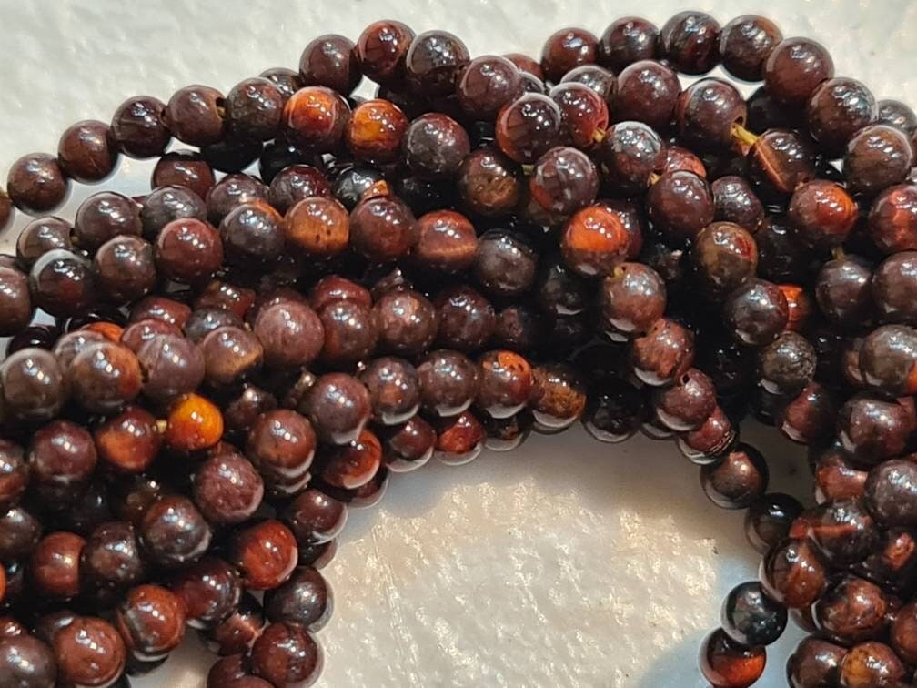 Tiger Iron 2mm Round Beads, Jewelry Making Round Polished Gemstone Beads, DIY Necklace, Bracelet 16" Strand