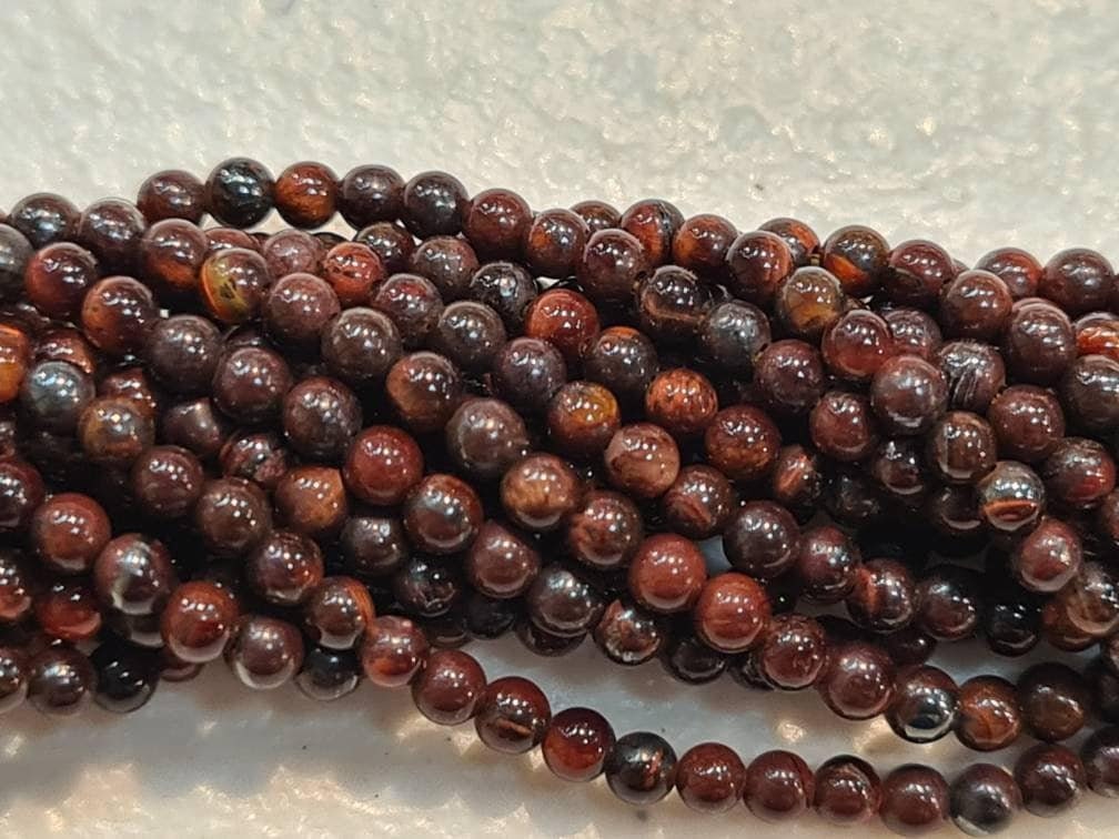 Tiger Iron 2mm Round Beads, Jewelry Making Round Polished Gemstone Beads, DIY Necklace, Bracelet 16" Strand