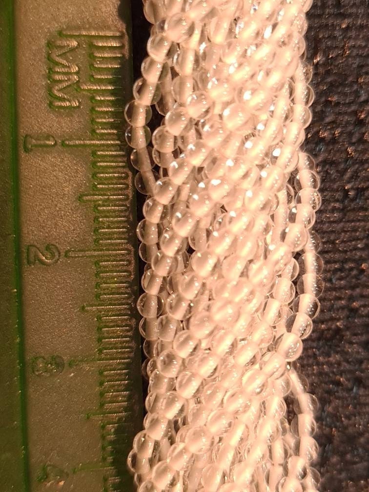 Rock Crystal 2mm Round Beads, Jewelry Making Round Polished Gemstone Beads, DIY Necklace, Bracelet 16" Strand