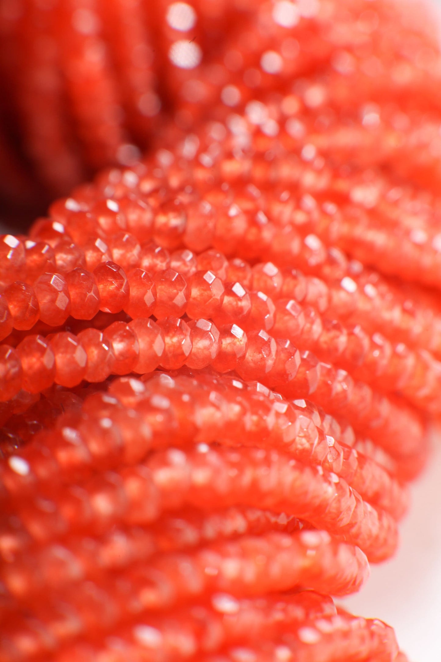Carnelian orange 4mm Faceted Rondelle, Jewelry Making Natural Carnelian Gemstone Orange Beads 14.5" Strand