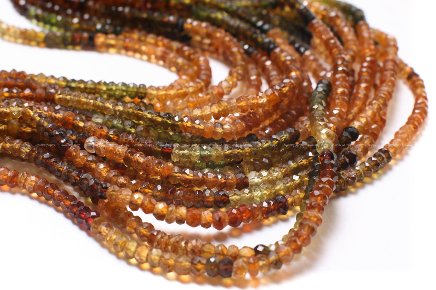Natural Brown Tourmaline, Petro Tourmaline Faceted 4-4.5mm Rondelle Gemstone Beads, 13.25" Strand
