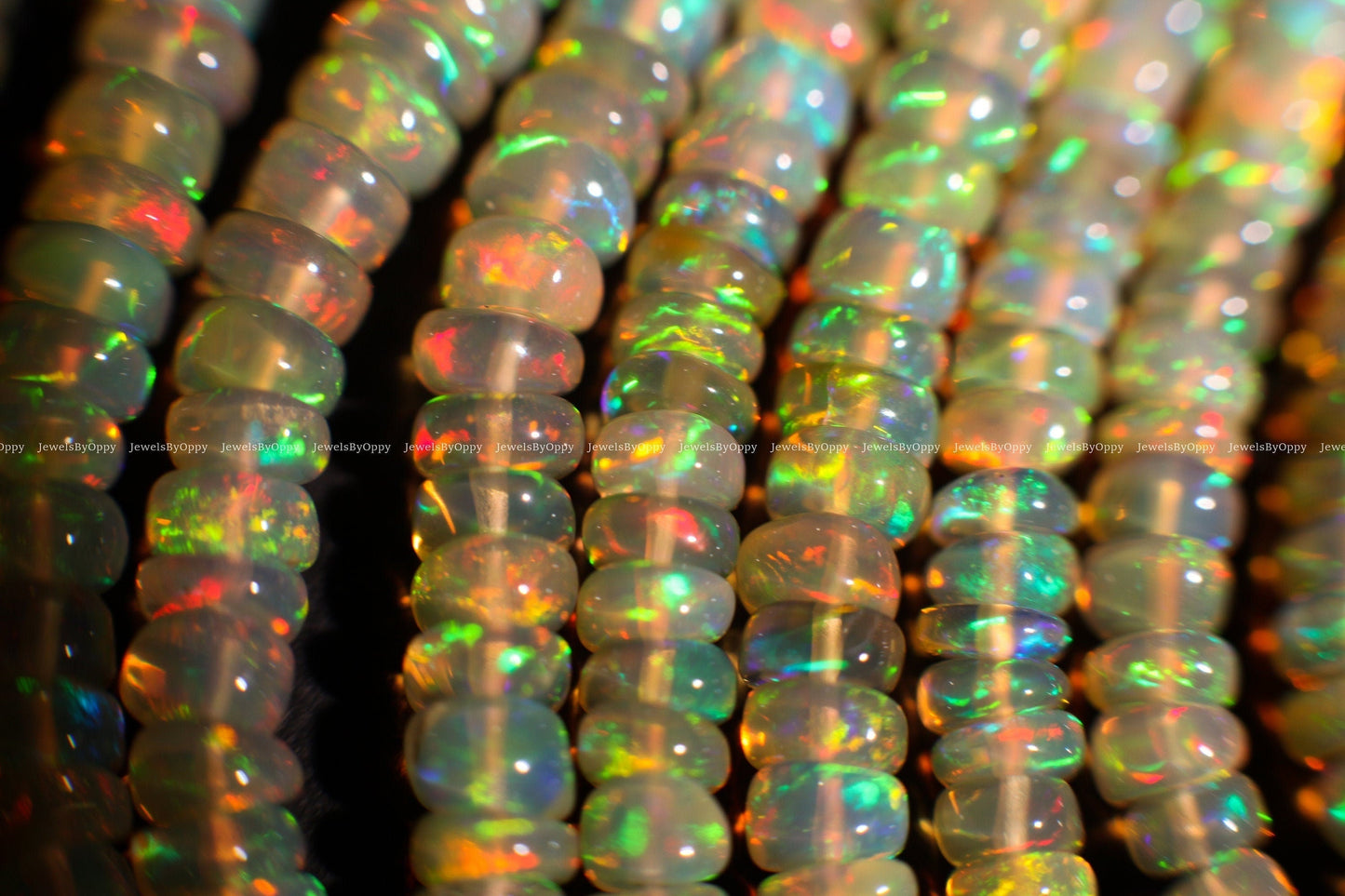 Genuine Ethiopian Fire Opal, Welo Opal 3-4mm, 4-4.5mm smooth Graduated roundel, AAA quality fiery Opal for jewelry making