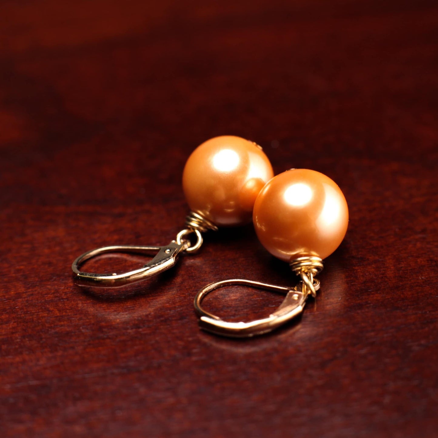 Honey Yellow South Sea Shell Pearl 12mm ,14mm Largre High Luster Earrings, Leverback or Crystal post , Bridal, Gift for Her