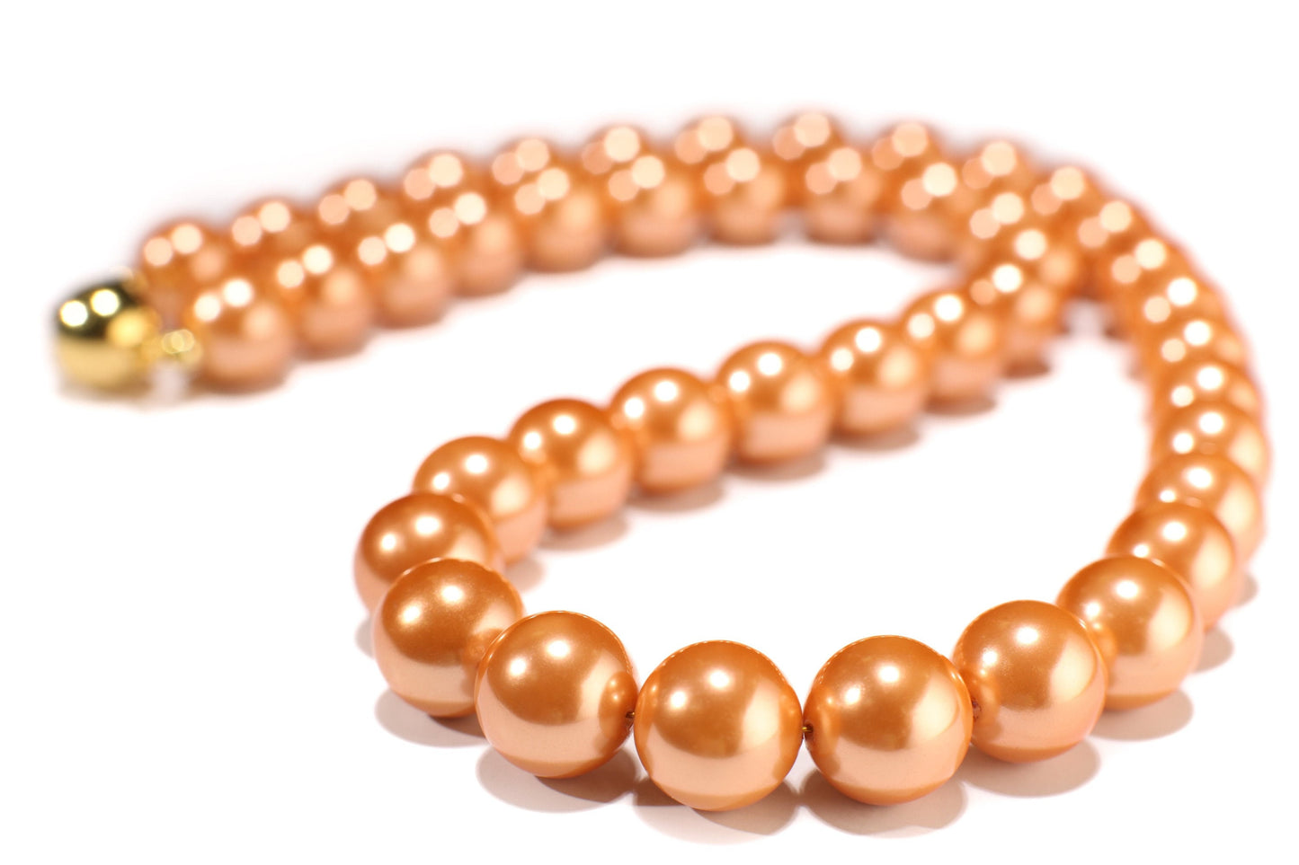 Honey Yellow South Sea Shell Pearl 12mm Large High Luster Statement Necklace with Strong Magnetic Ball Clasp Necklace, Bridal, Gift for Her