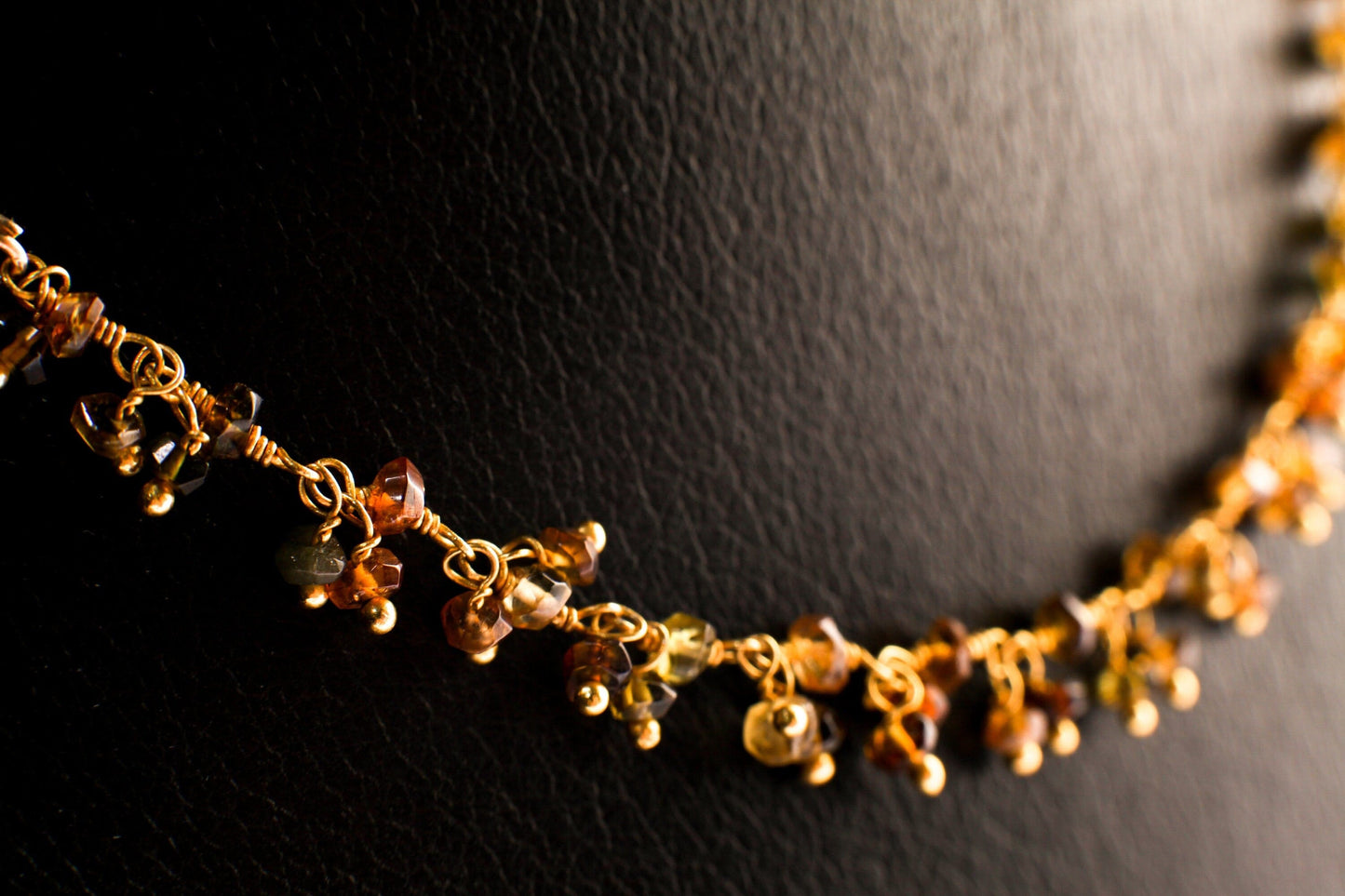 Watermelon Tourmaline, Petro Tourmaline Wire Wrapped Clusters Necklace in 14K Gold Filled Chain, Clasp, Valentine Gift