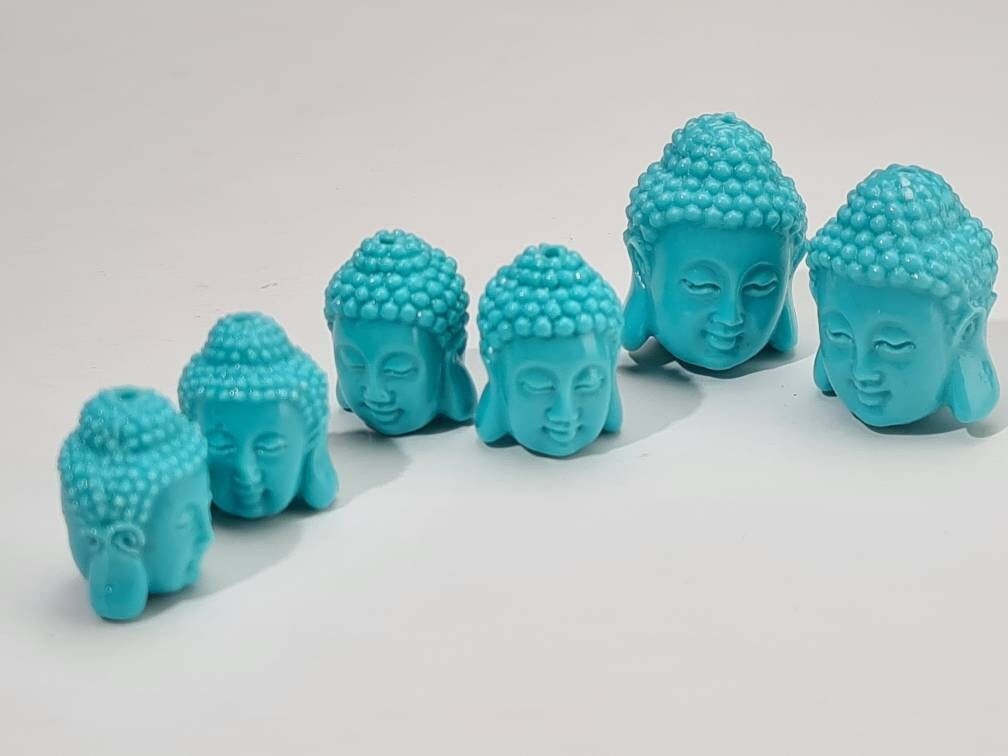 Buddha Goddess of Mercy Quan Yin Bead, 13x18-18x25mm Turquoise Blue Buddha Beads, Jewelry Making Beads, DIY Necklace Focal Beads.